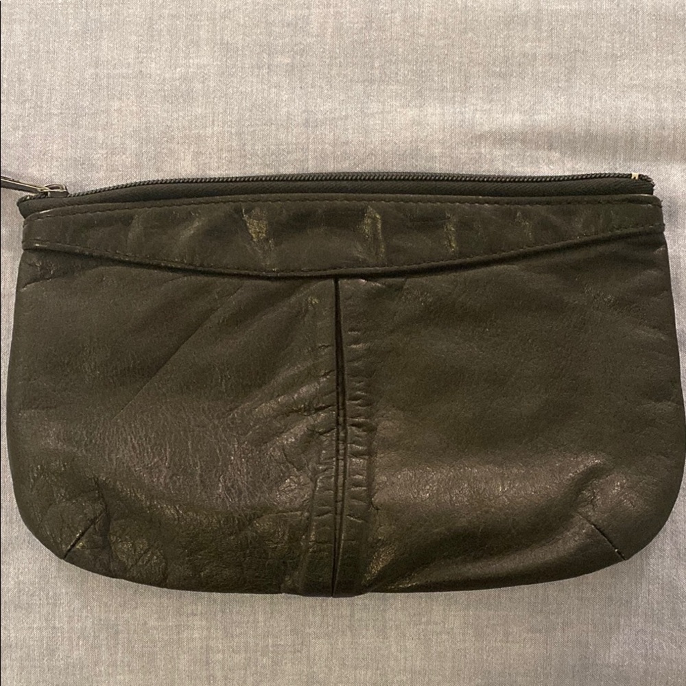 Vintage Genuine Black Leather Clutch